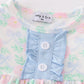 Blue floral bow print girl bloomer set