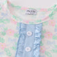 Blue floral bow print girl set