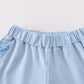 Blue floral bow print girl set