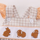 Tan easter bunny embroidery girl bubble
