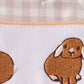 Tan easter bunny embroidery girl bubble