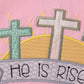 Pink easter he is risen applique girl set