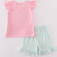 Pink easter he is risen applique girl set