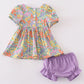 Easter floral bunny egg embroidery girl bloomer set
