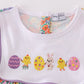 Easter floral bunny egg embroidery girl set