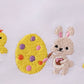 Easter floral bunny egg embroidery girl set