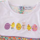 Easter floral bunny egg embroidery girl dress