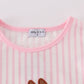 Pink easter bunny applique stripe girl dress