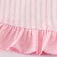 Pink easter bunny applique stripe girl dress