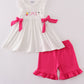 Pink make up embroidery girl set