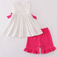 Pink make up embroidery girl set