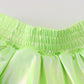 Chartreuse girl ruffle laser skorts
