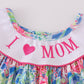 Garden bloom I love MOM embroidery girl dress
