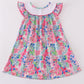 Garden bloom I love MOM embroidery girl dress