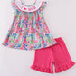 Garden bloom I love MOM embroidery girl set