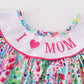 Confetti bloom I love mom embroidery girl dress