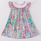 Confetti bloom I love mom embroidery girl dress