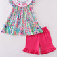 Confetti bloom I love mom embroidery girl set