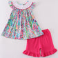 Confetti bloom I love mom embroidery girl set