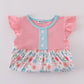 Pink floral print ruffle set