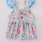 Blue floral print bubble