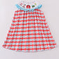 Blue farm embroidery smocked dress
