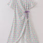 Purple floral print women dress