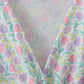 Purple floral print women dress