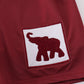 Maroon elephant embroidery swim trunks