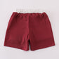 Maroon elephant embroidery swim trunks