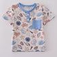Blue ocean breeze shells print dad&me top