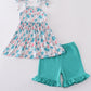 Green turtle print set