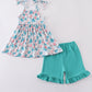 Green turtle print set