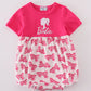 Hot pink barbie embroidery girl bubble