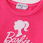 Hot pink barbie embroidery girl bubble