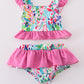 Rainbow garden print 2pc swimsuit