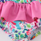 Rainbow garden print 2pc swimsuit
