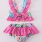 Rainbow garden print 2pc swimsuit