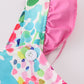 Rainbow garden print 2pc swimsuit