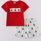 Red watermelon embroidery smocked set