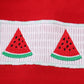 Red watermelon embroidery smocked set