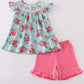Rosebud bliss print smocked girl set