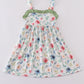 Green garden rose dress