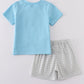 Blue farm chicken embroidery set
