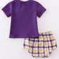 Purple gold LSU applique bloomer set