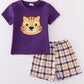 Purple gold LSU applique set