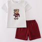 Maroon Mississippi applique stripe set