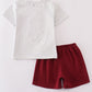 Maroon Mississippi applique stripe set