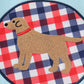 Blue puppy gingham applique shorts set