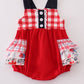 Red floral gingham ruffle bubble